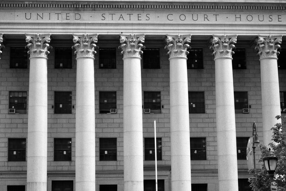 An United States Court House in New York City.